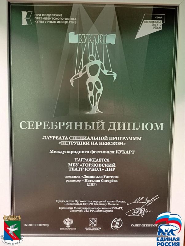 Горловский театр кукол принял участие в XVII Международном фестивале кукольных и синтетических театров «КУКАРТ» в Санкт-Петербурге Горловский театр кукол принял участие в XVII Международном фестивале кукольных и синтетических театров «КУКАРТ» в Санкт-Петербурге