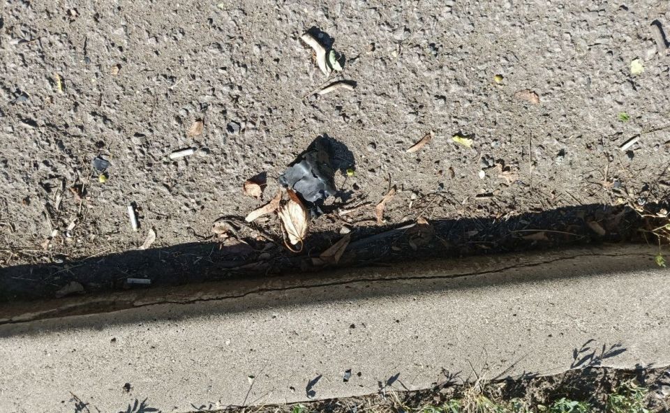 Последствия атаки дрона в центре Горловки Последствия атаки дрона в центре Горловки