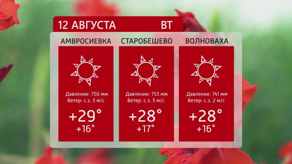Погода на телеканале 6ТВ 12.08.2025г
