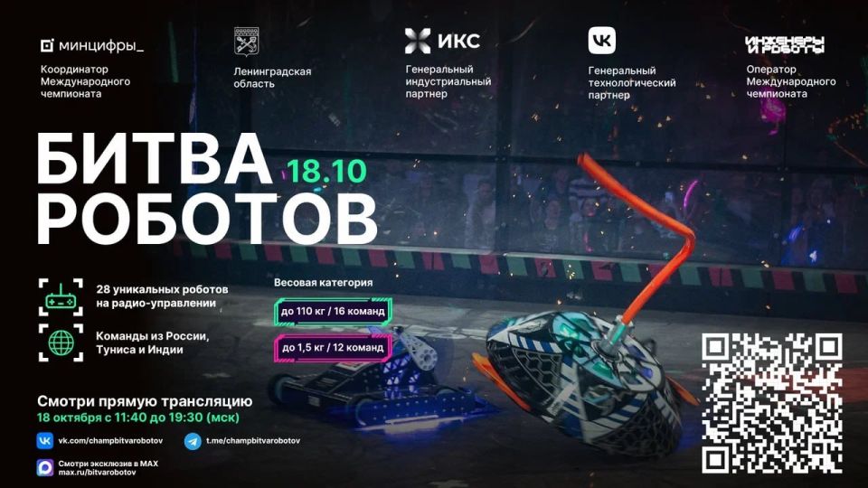 Состоится третий отборочный этап Международного чемпионата по битве роботов сезона 2025 года