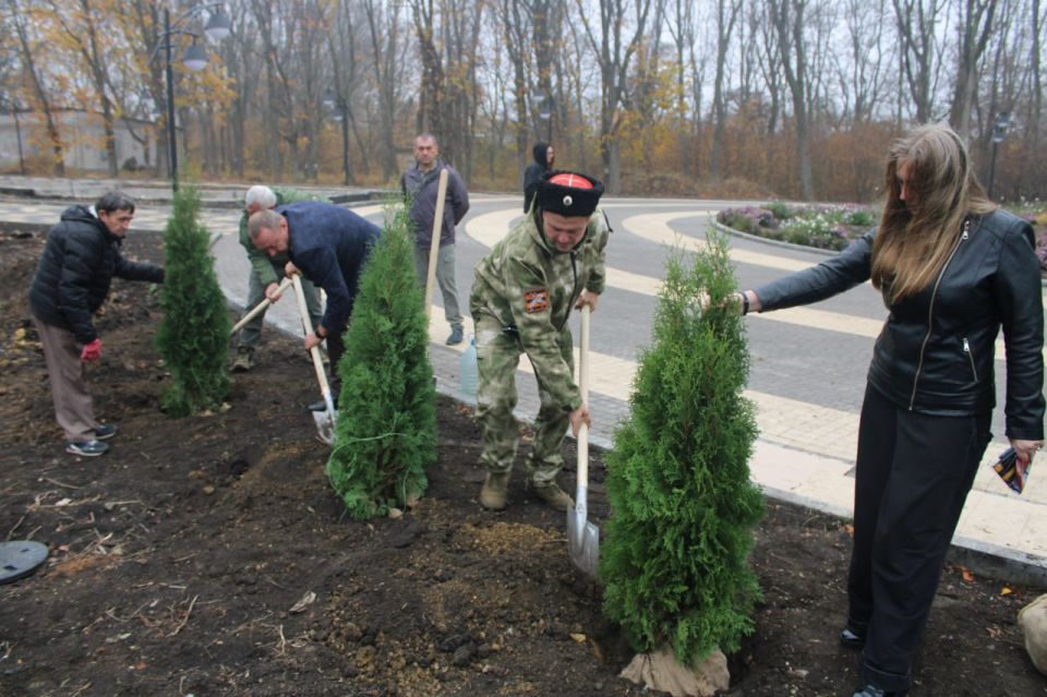 В Горловке высадили туи в рамках акции «Аллея Единства» В Горловке высадили туи в рамках акции «Аллея Единства»