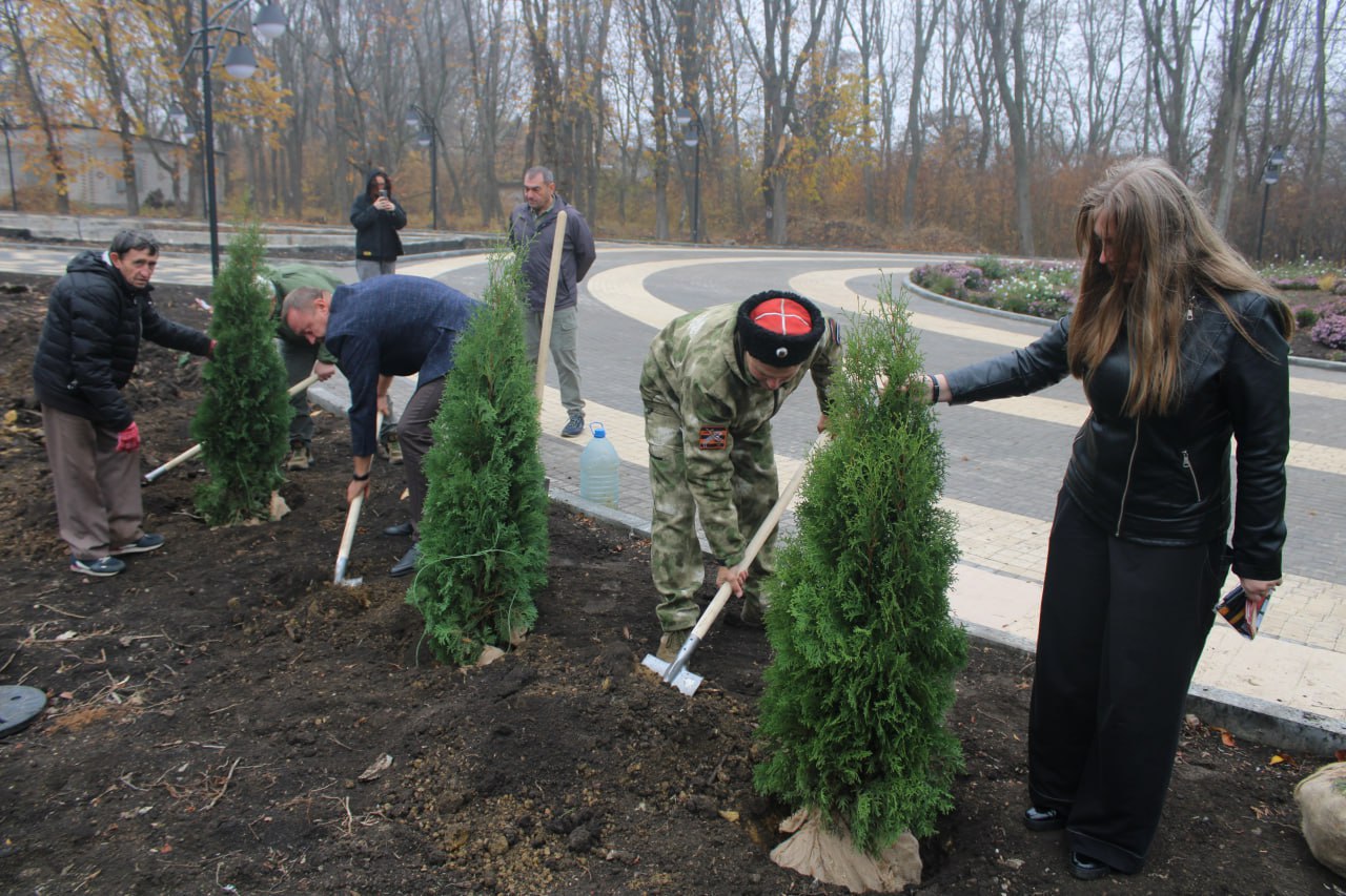 В Горловке высадили туи в рамках акции «Аллея Единства» В Горловке высадили туи в рамках акции «Аллея Единства»