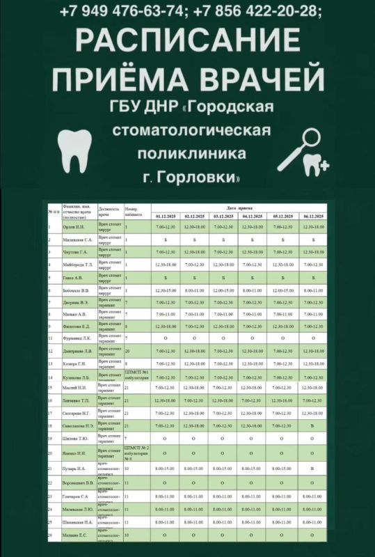 Иван Приходько: График работы специалистов ГБУ ДНР «ГДСП г.Горловки», ГБУ ДНР «Городской наркологический диспансер г. Горловки», ГБУ ДНР «ГПБ г. Горловки», ГБУ ДНР «ГПТД г.Горловки», ГБУ ДНР «ГДВД г.Горловки», ГБУ ДНР «ГСП... Иван Приходько: График работы специалистов ГБУ ДНР «ГДСП г.Горловки», ГБУ ДНР «Городской наркологический диспансер г. Горловки», ГБУ ДНР «ГПБ г. Горловки», ГБУ ДНР «ГПТД г.Горловки», ГБУ ДНР «ГДВД г.Горловки», ГБУ ДНР «ГСП...