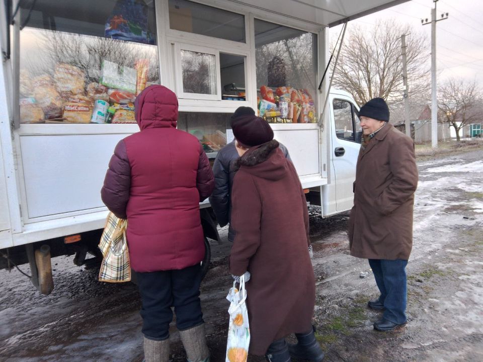 С 14 по 17 февраля 2026 года осуществлена выездная торговля с использованием автомагазинов в населенных пунктах городских округов Донецк, Горловка, Мариуполь, на территории г С 14 по 17 февраля 2026 года осуществлена выездная торговля с использованием автомагазинов в населенных пунктах городских округов Донецк, Горловка, Мариуполь, на территории г