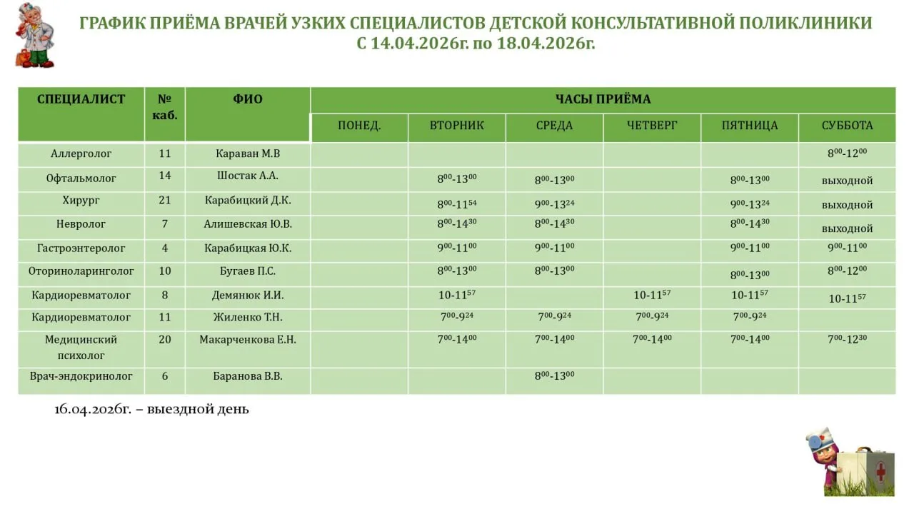 Иван Приходько: График работы специалистов ГБУ ДНР «ГДСП г.Горловки», ГБУ ДНР «Городской наркологический диспансер г. Горловки», ГБУ ДНР «ГПБ г. Горловки», ГБУ ДНР «ГПТД г.Горловки», ГБУ ДНР «ГДВД г.Горловки», ГБУ ДНР «ГСП... Иван Приходько: График работы специалистов ГБУ ДНР «ГДСП г.Горловки», ГБУ ДНР «Городской наркологический диспансер г. Горловки», ГБУ ДНР «ГПБ г. Горловки», ГБУ ДНР «ГПТД г.Горловки», ГБУ ДНР «ГДВД г.Горловки», ГБУ ДНР «ГСП...
