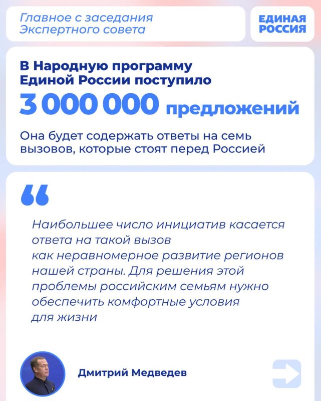 Три миллиона предложений поступило в новую Народную программу Единой России Три миллиона предложений поступило в новую Народную программу Единой России